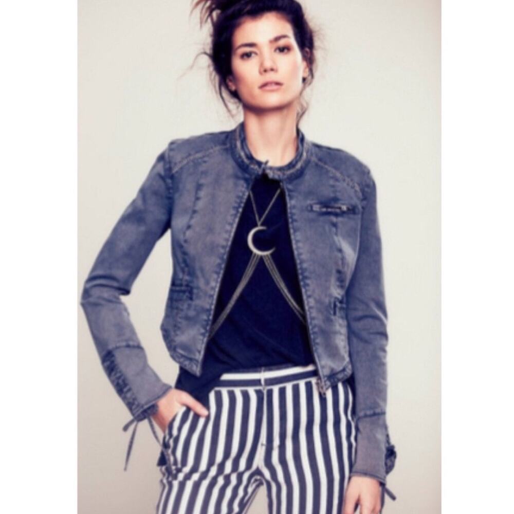 NWT $128 Free People Lace Up Twill Jacket